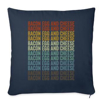 Œuf au bacon et fromage Fromage aux œufs amateurs de bacon - Housse de coussin décorative 45 x 45 cm - bleu marine - Devant