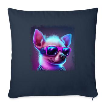 Hunde Cartoon Chihuahua Design für Hundeliebhaber - Sofakissenbezug 45 x 45 cm - Navy - Vorne