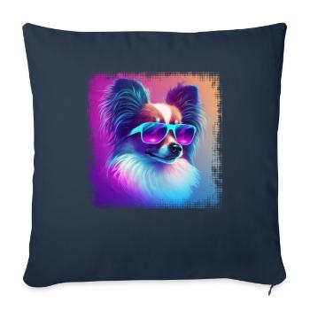 Hunde Spruch Papillon Design für Hundeliebhaber - Sofakissenbezug 45 x 45 cm - Navy - Vorne