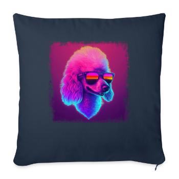 Dog Cartoon Poodle Design for Dog Lovers - Sofa pillowcase 17,3'' x 17,3'' (45 x 45 cm) - navy - Front