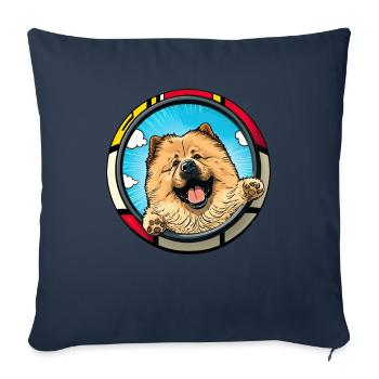 Dog Cartoon Chow Chow for Dog Lovers - Sofa pillowcase 17,3'' x 17,3'' (45 x 45 cm) - navy - Front