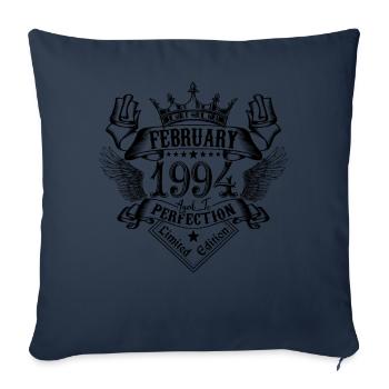 Jahrgang Februar 1994 Februar 1994 geboren im Februar - Sofakissenbezug 45 x 45 cm - Navy - Vorne