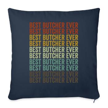 Meilleur boucher de tous les temps - Housse de coussin décorative 45 x 45 cm - bleu marine - Devant