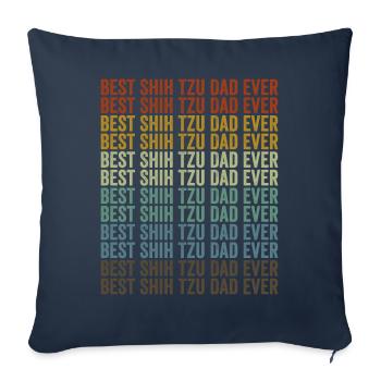 Meilleur Shih Tzu Dad Jamais Shih Tzu Hundeli - Housse de coussin décorative 45 x 45 cm - bleu marine - Devant