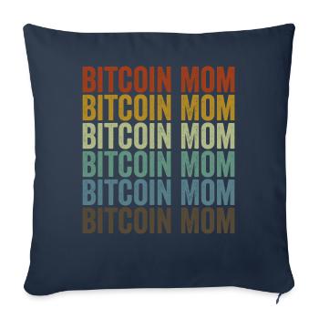 Bitcoin Mom Bitcoin Crypto-monnaie Crypto Miner - Housse de coussin décorative 45 x 45 cm - bleu marine - Devant