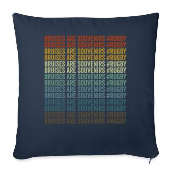 Les ecchymoses sont des souvenirs #Rugby joueurs de rugby - Housse de coussin décorative 45 x 45 cm - bleu marine - Devant