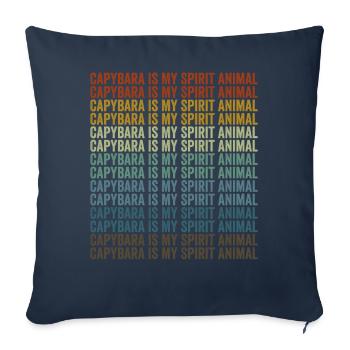 Capybara est mon animal spirituel Capybara - Housse de coussin décorative 45 x 45 cm - bleu marine - Devant
