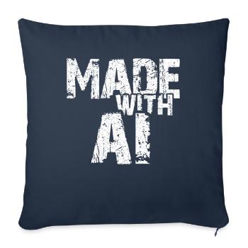 AI Artificial Intelligence Funny Nerd Saying - Sofa pillowcase 17,3'' x 17,3'' (45 x 45 cm) - navy - Front