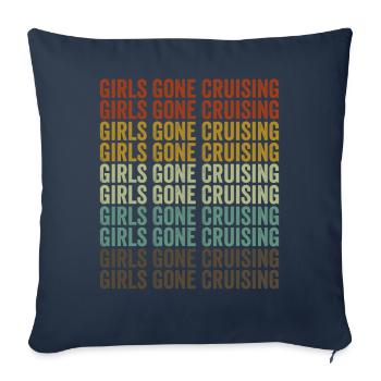 Croisière Girls Gone Croisière Croisière de vacances - Housse de coussin décorative 45 x 45 cm - bleu marine - Devant