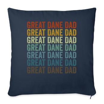 Grand Dague Papa Grand Dague amoureux des chiens - Housse de coussin décorative 45 x 45 cm - bleu marine - Devant