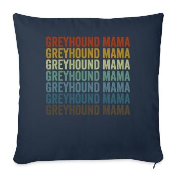 Greyhound Mama Greyhound Dog lover Mama - Housse de coussin décorative 45 x 45 cm - bleu marine - Devant