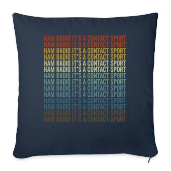Radio amateur C’est un sport de contact Radio amateur - Housse de coussin décorative 45 x 45 cm - bleu marine - Devant