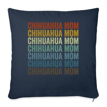 Chihuahua Mama Chihuahua Chien Chihuahua Propriétaire - Housse de coussin décorative 45 x 45 cm - bleu marine - Devant