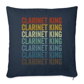 Clarinet King Clarinet Player King - Sofa pillowcase 17,3'' x 17,3'' (45 x 45 cm) - navy - Front