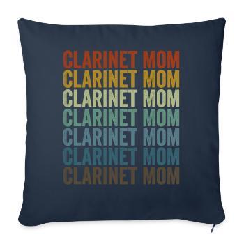 Clarinet Mom Clarinet Player Mom - Sofa pillowcase 17,3'' x 17,3'' (45 x 45 cm) - navy - Front
