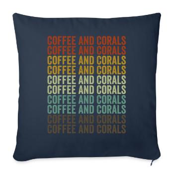 Coffee and Coral Reef Coral Aquarium - Sofa pillowcase 17,3'' x 17,3'' (45 x 45 cm) - navy - Front