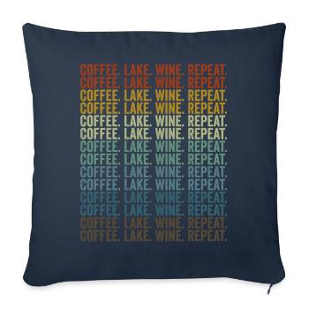 Coffee. Lake. Wine. Try again. Wine drinkers - Sofa pillowcase 17,3'' x 17,3'' (45 x 45 cm) - navy - Front