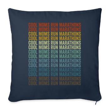 mamans cool courir marathons coureur ami de course - Housse de coussin décorative 45 x 45 cm - bleu marine - Devant