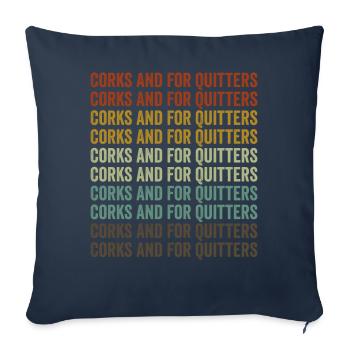Corks and wine glass for Drückeberger wine drinkers - Sofa pillowcase 17,3'' x 17,3'' (45 x 45 cm) - navy - Front