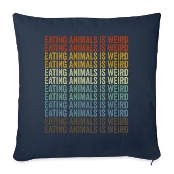 Manger des animaux est étrange végétaliens et amateurs de légumes - Housse de coussin décorative 45 x 45 cm - bleu marine - Devant