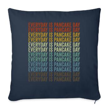 Chaque jour est le jour de la crêpe Crêpe Pfannkuch - Housse de coussin décorative 45 x 45 cm - bleu marine - Devant