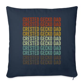 Gecko à crête Papa Gecko à crête Crestie Gecko Papa - Housse de coussin décorative 45 x 45 cm - bleu marine - Devant