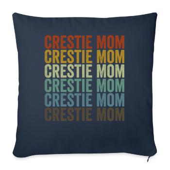 Crestie Mama Gecko à crête Crestie Crestie Mama - Housse de coussin décorative 45 x 45 cm - bleu marine - Devant