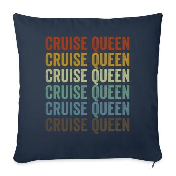 Croisière Queen Croisière vacances Croisière Kreuzfah - Housse de coussin décorative 45 x 45 cm - bleu marine - Devant