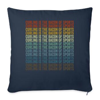 Le curling est le bacon du sport Speck Curler - Housse de coussin décorative 45 x 45 cm - bleu marine - Devant