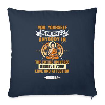 Buddhist Meditation Zen Buddha Buddhism and Yoga - Sofa pillowcase 17,3'' x 17,3'' (45 x 45 cm) - navy - Front