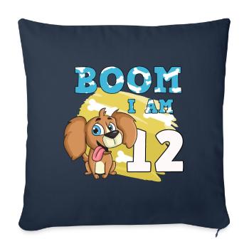 12th birthday dog - Sofa pillowcase 17,3'' x 17,3'' (45 x 45 cm) - navy - Front