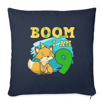 9th birthday fox - Sofa pillowcase 17,3'' x 17,3'' (45 x 45 cm) - navy - Front