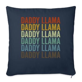 Papa Llama Llama Alpaga Papa - Housse de coussin décorative 45 x 45 cm - bleu marine - Devant