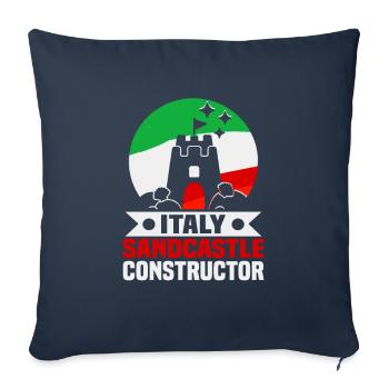 Italien Strandurlaub am Meer Design Strandmotiv - Sofakissenbezug 45 x 45 cm - Navy - Vorne
