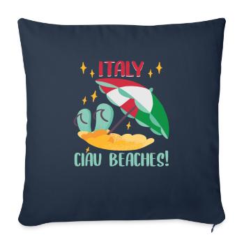 Italy beach holiday by the sea Design beach motif - Sofa pillowcase 17,3'' x 17,3'' (45 x 45 cm) - navy - Front