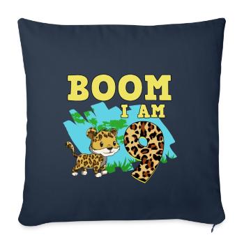 9ème anniversaire Jaguar - Housse de coussin décorative 45 x 45 cm - bleu marine - Devant