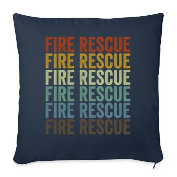 Fire brigade rescue firefighter firefighting - Sofa pillowcase 17,3'' x 17,3'' (45 x 45 cm) - navy - Front