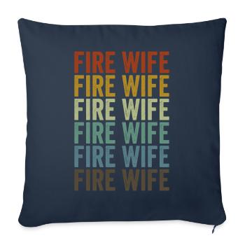 Pompier Pompier Pompier - Housse de coussin décorative 45 x 45 cm - bleu marine - Devant