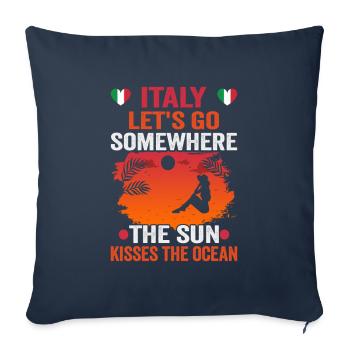 Italy beach holiday by the sea Design beach motif - Sofa pillowcase 17,3'' x 17,3'' (45 x 45 cm) - navy - Front