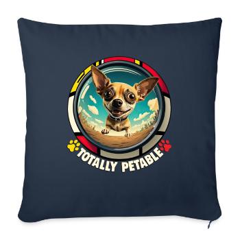Hunde Cartoon Chihuahua Design für Hundeliebhaber - Sofakissenbezug 45 x 45 cm - Navy - Vorne