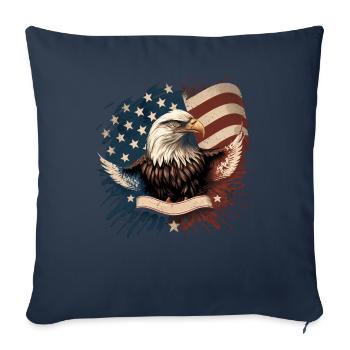 American Patriotic USA Design - Sofa pillowcase 17,3'' x 17,3'' (45 x 45 cm) - navy - Front