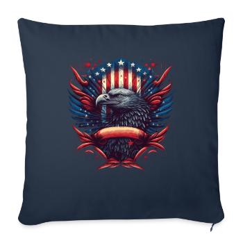American Patriotic USA Design - Sofa pillowcase 17,3'' x 17,3'' (45 x 45 cm) - navy - Front