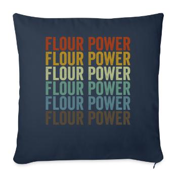 Flour Power Baking Chef Baker - Housse de coussin décorative 45 x 45 cm - bleu marine - Devant