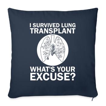 Survives lung transplant donor organ - Sofa pillowcase 17,3'' x 17,3'' (45 x 45 cm) - navy - Front