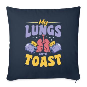 Mes poumons sont grillés transplantation pulmonaire kawaii - Housse de coussin décorative 45 x 45 cm - bleu marine - Devant