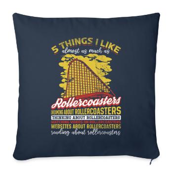 Dreams Roller Coasters Amusement Park Ride - Sofa pillowcase 17,3'' x 17,3'' (45 x 45 cm) - navy - Front