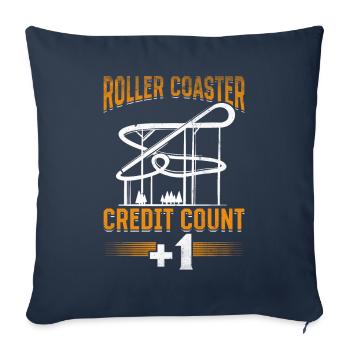 Billet de montagnes russes parc d’attractions Rummelplatz - Housse de coussin décorative 45 x 45 cm - bleu marine - Devant