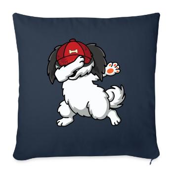 Shih Tzu - Housse de coussin décorative 45 x 45 cm - bleu marine - Devant