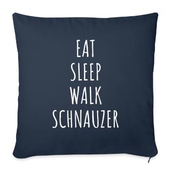 Miniature Schnauzer - Housse de coussin décorative 45 x 45 cm - bleu marine - Devant