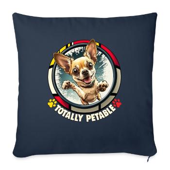 Hunde Cartoon Chihuahua Design für Hundeliebhaber - Sofakissenbezug 45 x 45 cm - Navy - Vorne
